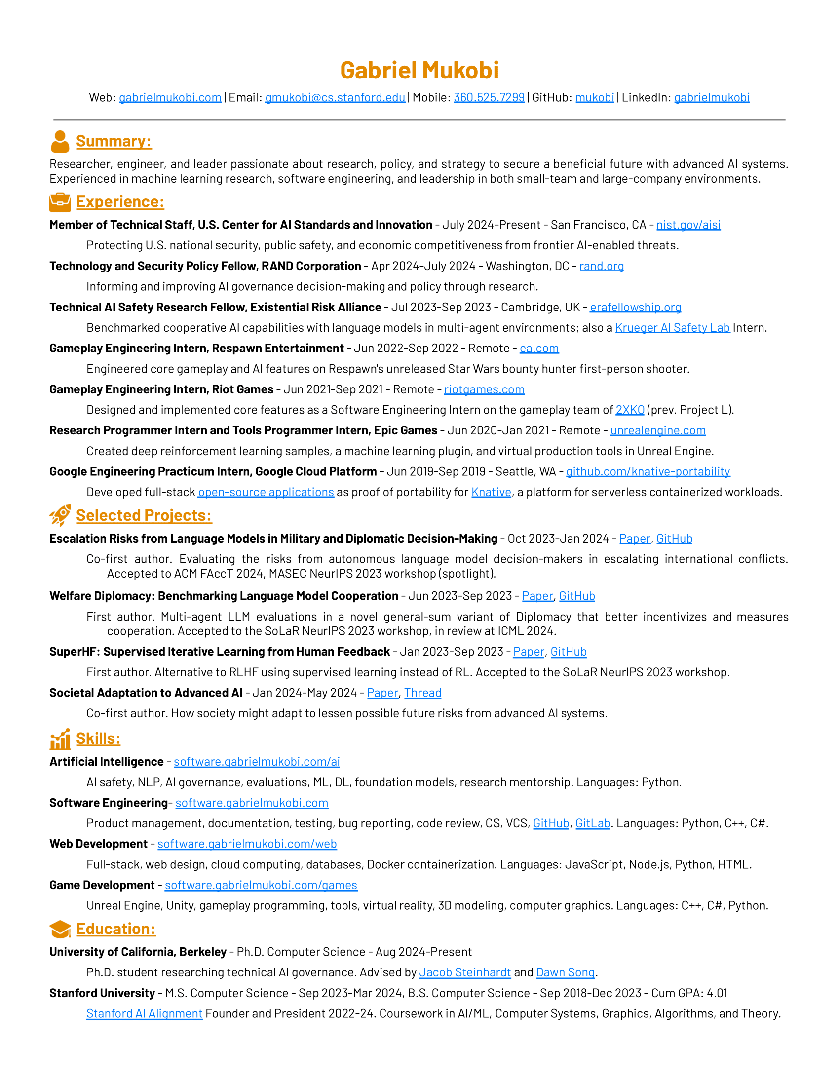 gabriel mukobi resume